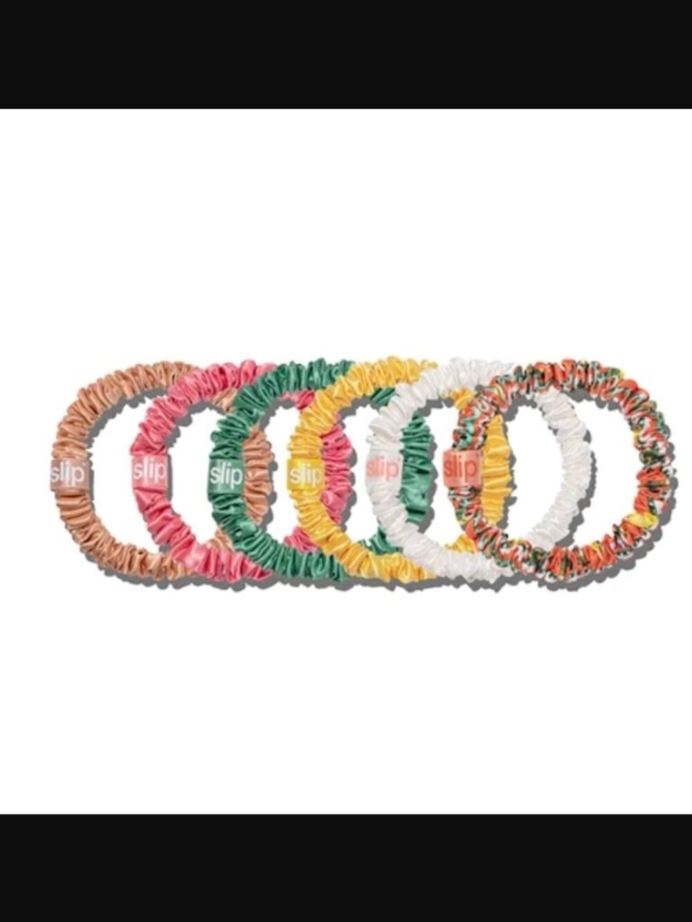 🙌 2/$55 NIB Slip La Dolce Vita Silk Skinny Scrunchies Set of 6 Retail $51.00 - Picture 5 of 6